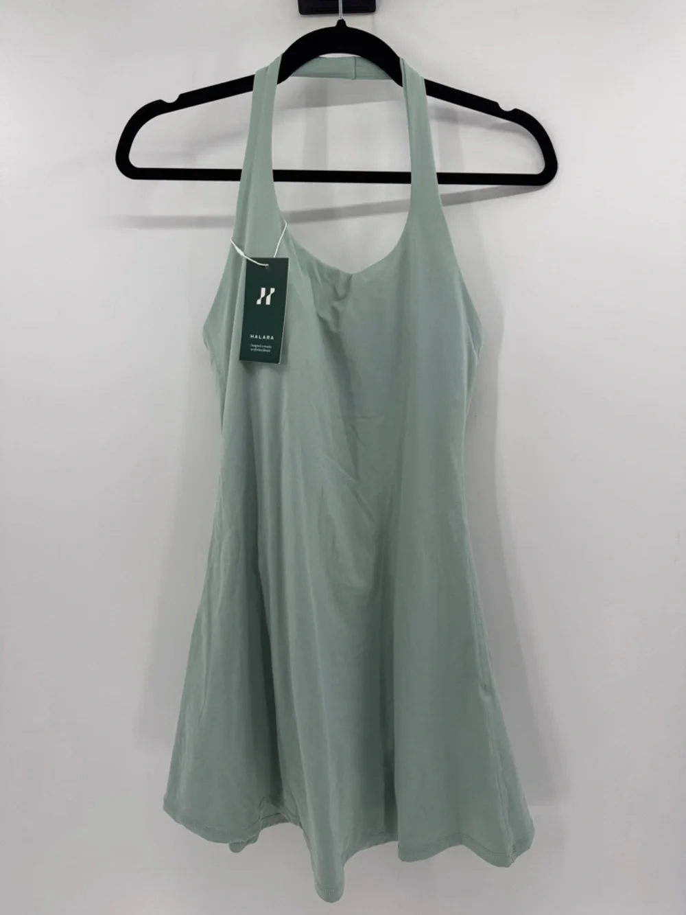 Halter Athletic Sage Green Mini Dress